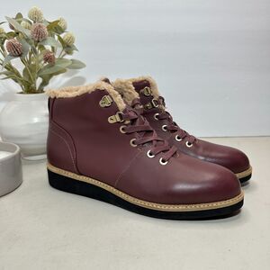 SoftWalk Wilcox Leather Lace Up Ankle Boots Dark Brown Women's 11 NWOB Zip Close